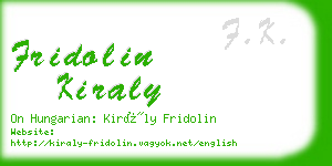 fridolin kiraly business card